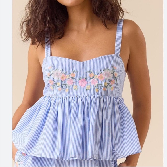 Altar'd State Tops - Fern Embroidered Striped Top from Altar'd State